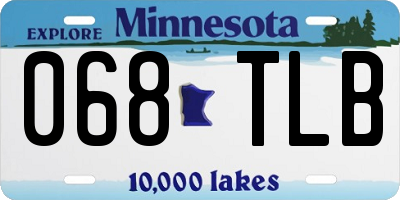 MN license plate 068TLB