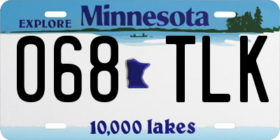 MN license plate 068TLK