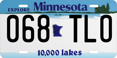 MN license plate 068TLO