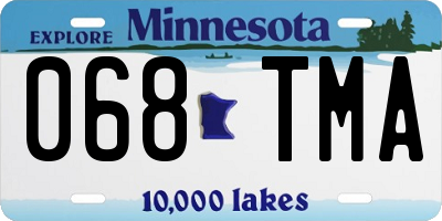 MN license plate 068TMA