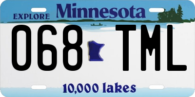MN license plate 068TML