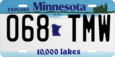 MN license plate 068TMW