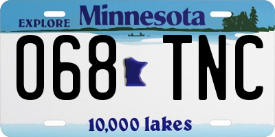 MN license plate 068TNC