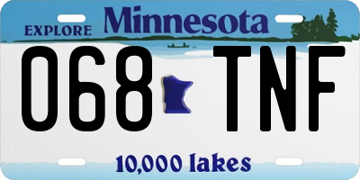 MN license plate 068TNF