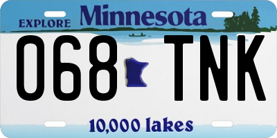 MN license plate 068TNK