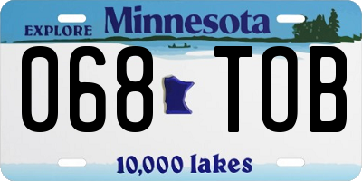 MN license plate 068TOB