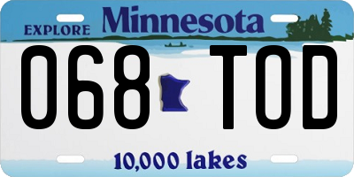 MN license plate 068TOD