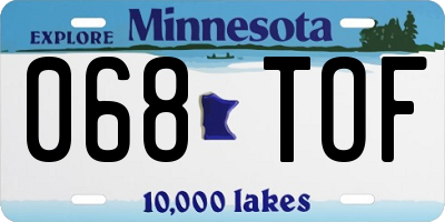 MN license plate 068TOF