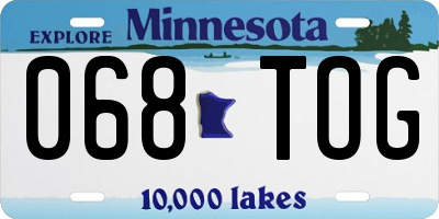 MN license plate 068TOG