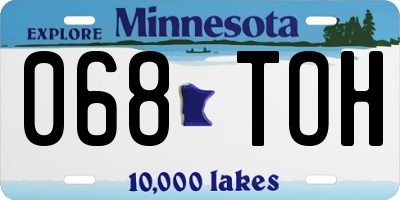 MN license plate 068TOH
