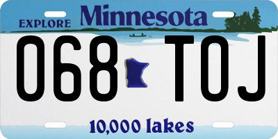 MN license plate 068TOJ