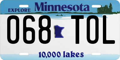 MN license plate 068TOL