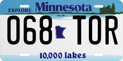 MN license plate 068TOR