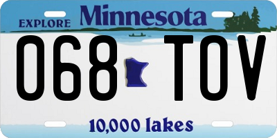 MN license plate 068TOV