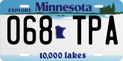 MN license plate 068TPA