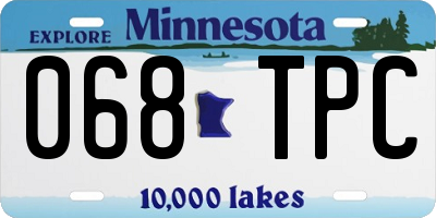 MN license plate 068TPC