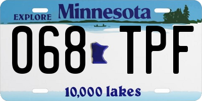 MN license plate 068TPF