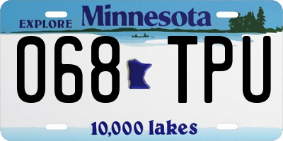 MN license plate 068TPU