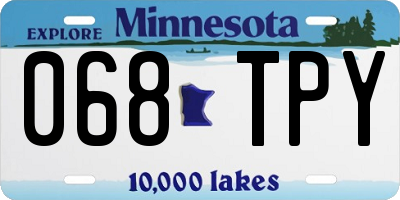MN license plate 068TPY