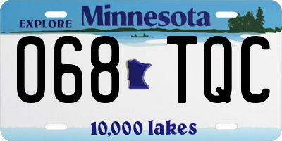 MN license plate 068TQC