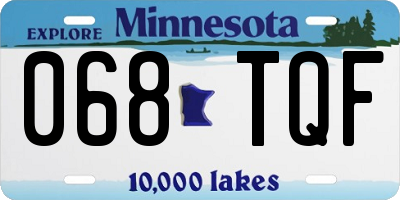 MN license plate 068TQF