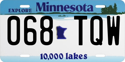 MN license plate 068TQW