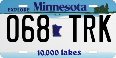 MN license plate 068TRK