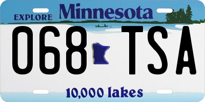 MN license plate 068TSA