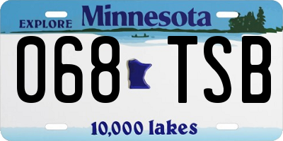 MN license plate 068TSB