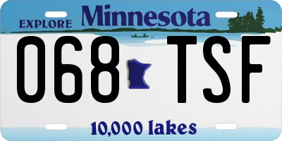MN license plate 068TSF