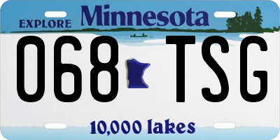 MN license plate 068TSG