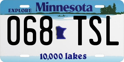 MN license plate 068TSL
