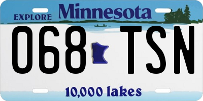 MN license plate 068TSN