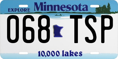 MN license plate 068TSP