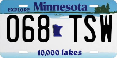 MN license plate 068TSW