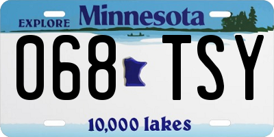 MN license plate 068TSY