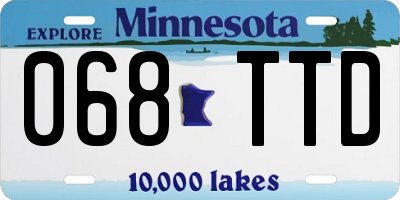 MN license plate 068TTD