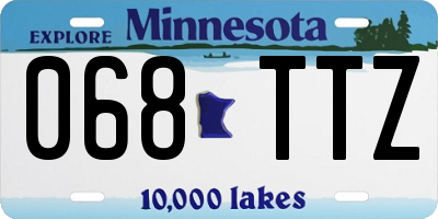MN license plate 068TTZ
