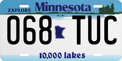 MN license plate 068TUC