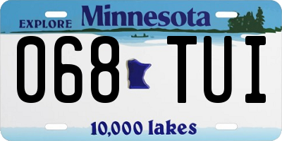 MN license plate 068TUI