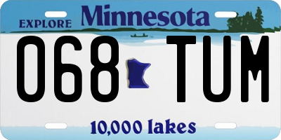 MN license plate 068TUM