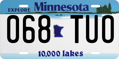 MN license plate 068TUO