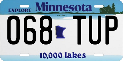 MN license plate 068TUP