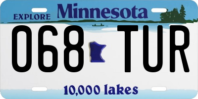 MN license plate 068TUR