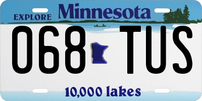 MN license plate 068TUS