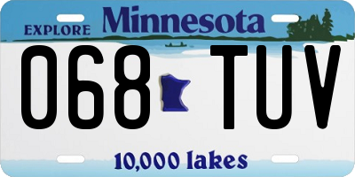 MN license plate 068TUV