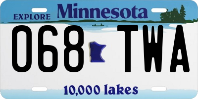 MN license plate 068TWA