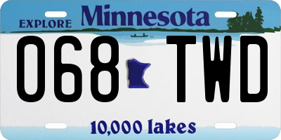 MN license plate 068TWD