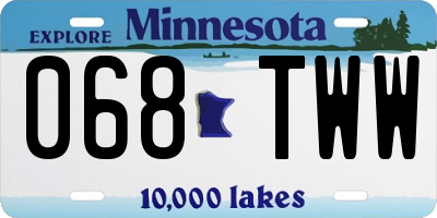 MN license plate 068TWW