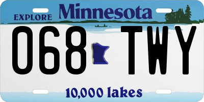 MN license plate 068TWY
